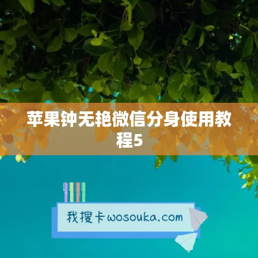 苹果钟无艳微信分身使用教程5