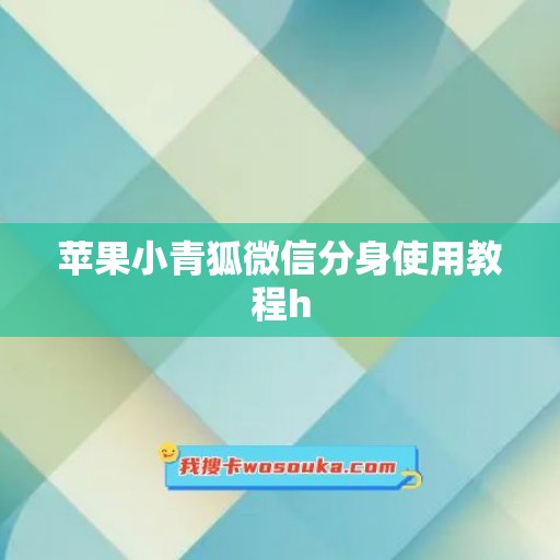 苹果小青狐微信分身使用教程h