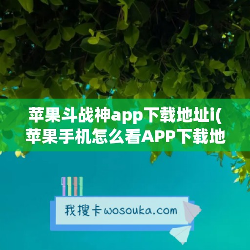 苹果斗战神app下载地址i(苹果手机怎么看APP下载地址)