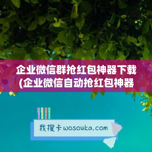 企业微信群抢红包神器下载(企业微信自动抢红包神器)