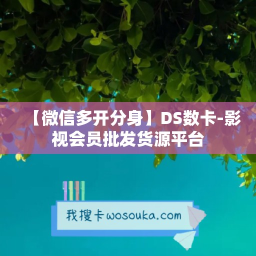 【微信多开分身】DS数卡-影视会员批发货源平台