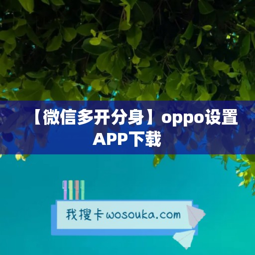 【微信多开分身】oppo设置APP下载