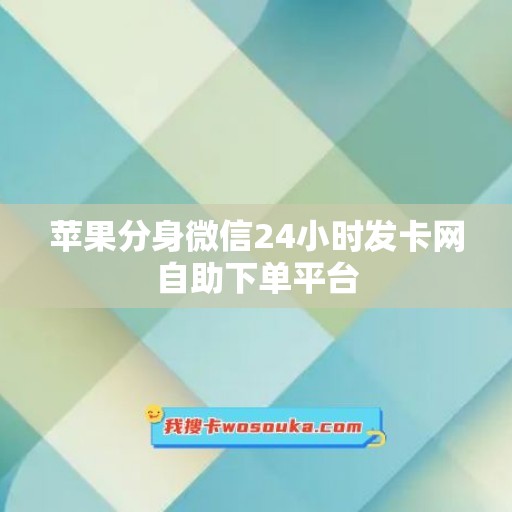 苹果分身微信24小时发卡网自助下单平台