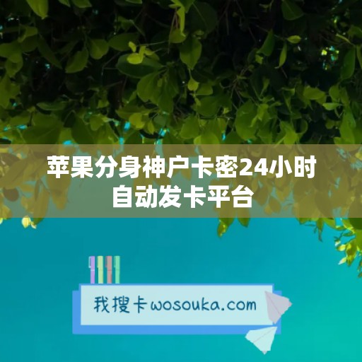 苹果分身神户卡密24小时自动发卡平台