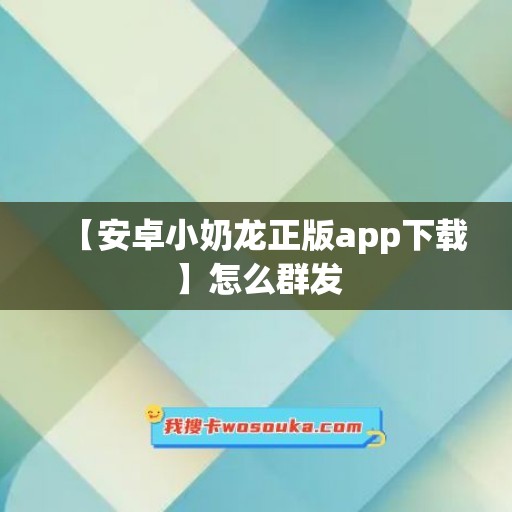 【安卓小奶龙正版app下载】怎么群发