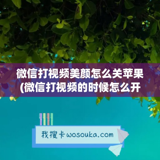 微信打视频美颜怎么关苹果(微信打视频的时候怎么开美颜)