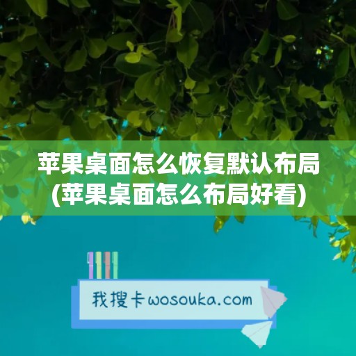 苹果桌面怎么恢复默认布局(苹果桌面怎么布局好看)