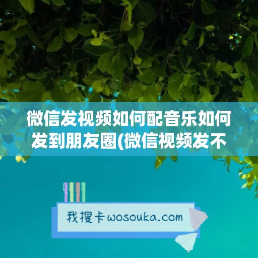 微信发视频如何配音乐如何发到朋友圈(微信视频发不出去了是怎么回事儿)