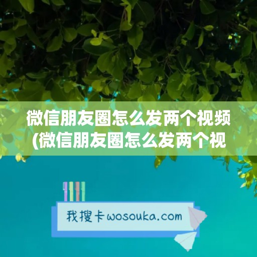 微信朋友圈怎么发两个视频(微信朋友圈怎么发两个视频分开)