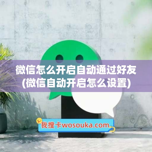 微信怎么开启自动通过好友(微信自动开启怎么设置)