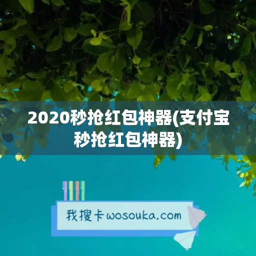 2020秒抢红包神器(支付宝秒抢红包神器)