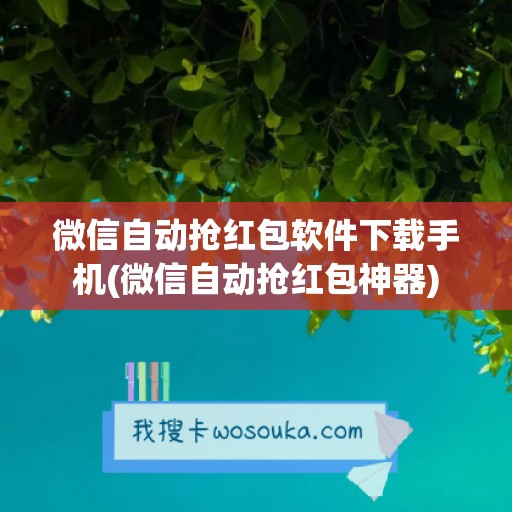 微信自动抢红包软件下载手机(微信自动抢红包神器)