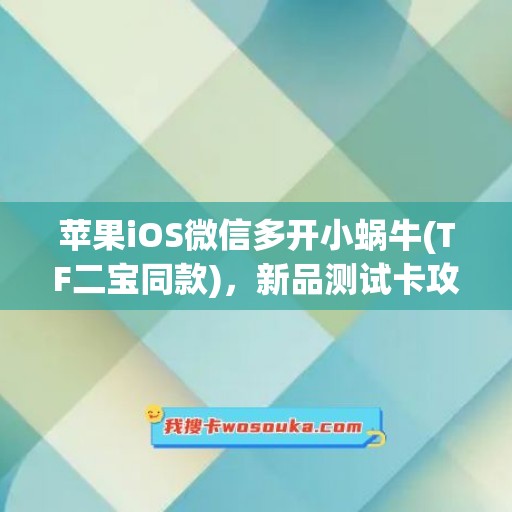 苹果iOS微信多开小蜗牛(TF二宝同款)，新品测试卡攻略