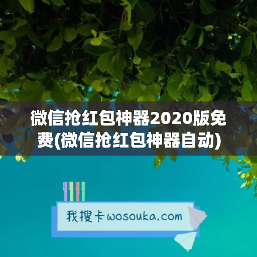 微信抢红包神器2020版免费(微信抢红包神器自动)