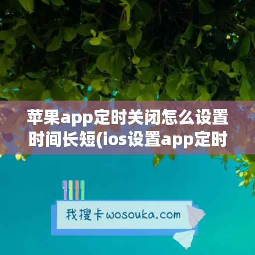 苹果app定时关闭怎么设置时间长短(ios设置app定时关闭)