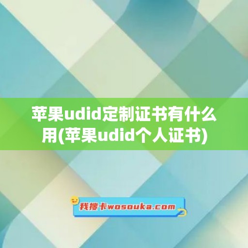 苹果udid定制证书有什么用(苹果udid个人证书)