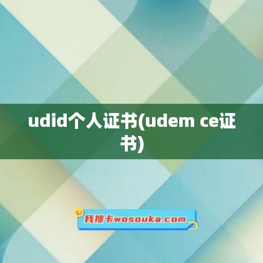 udid个人证书(udem ce证书)