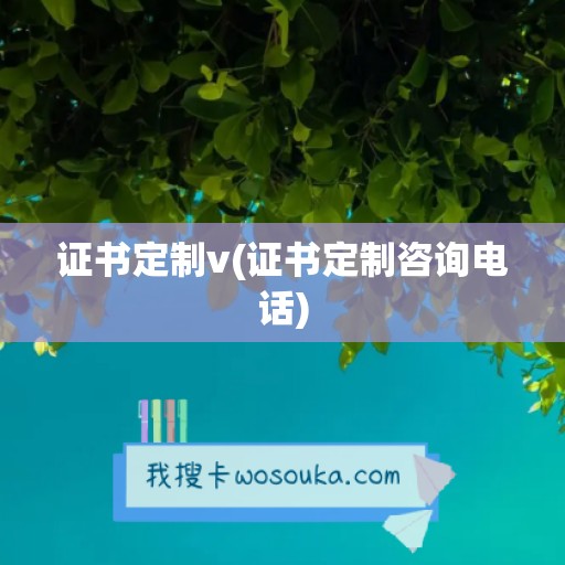 证书定制v(证书定制咨询电话)