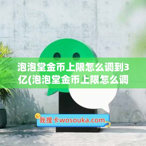 泡泡堂金币上限怎么调到3亿(泡泡堂金币上限怎么调到3亿了)