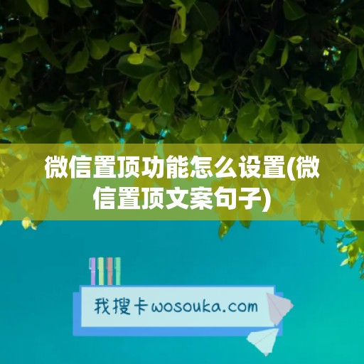 微信置顶功能怎么设置(微信置顶文案句子)