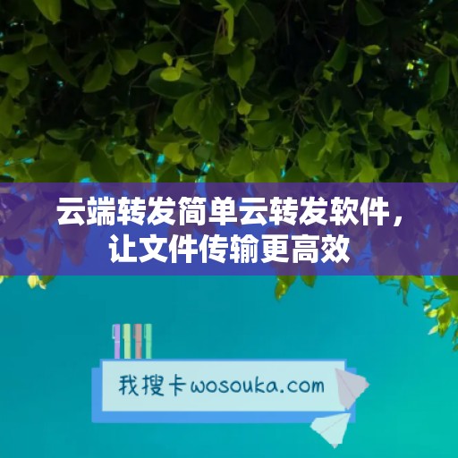 云端转发简单云转发软件，让文件传输更高效