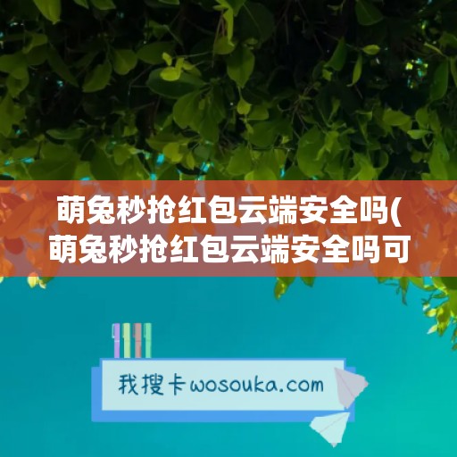 萌兔秒抢红包云端安全吗(萌兔秒抢红包云端安全吗可靠吗)