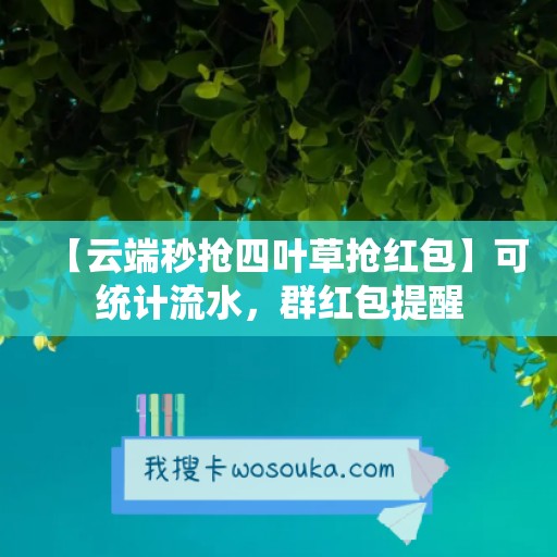 【云端秒抢四叶草抢红包】可统计流水，群红包提醒