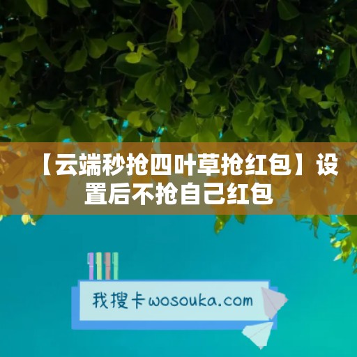 【云端秒抢四叶草抢红包】设置后不抢自己红包