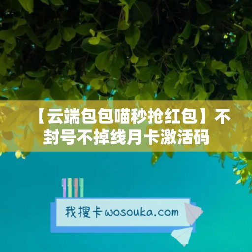 【云端包包喵秒抢红包】不封号不掉线月卡激活码