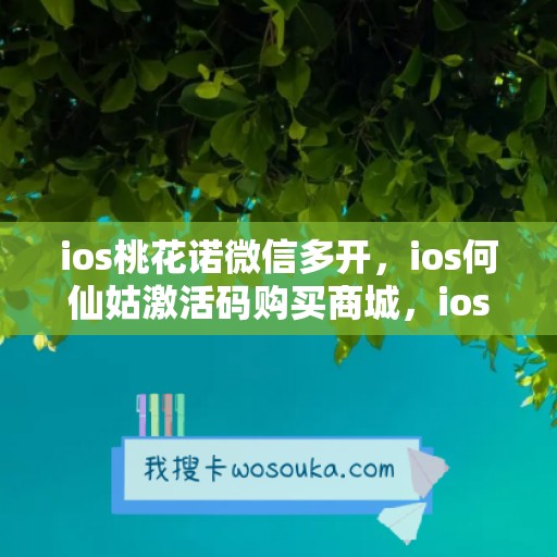 ios桃花诺微信多开，ios何仙姑激活码购买商城，ios菜狗如何下载