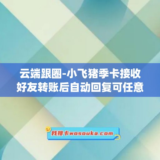 云端跟圈-小飞猪季卡接收好友转账后自动回复可任意设定回复内容(1)