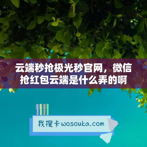 云端秒抢极光秒官网，微信抢红包云端是什么弄的啊