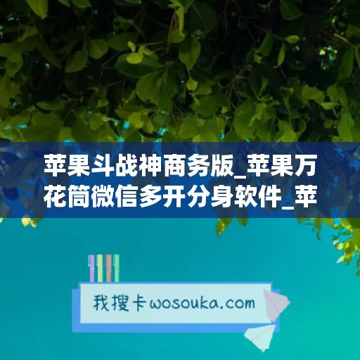 苹果斗战神商务版_苹果万花筒微信多开分身软件_苹果菜狗如何下载