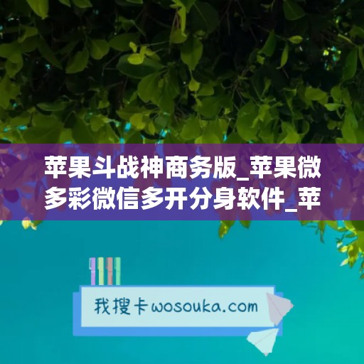 苹果斗战神商务版_苹果微多彩微信多开分身软件_苹果何仙姑如何下载