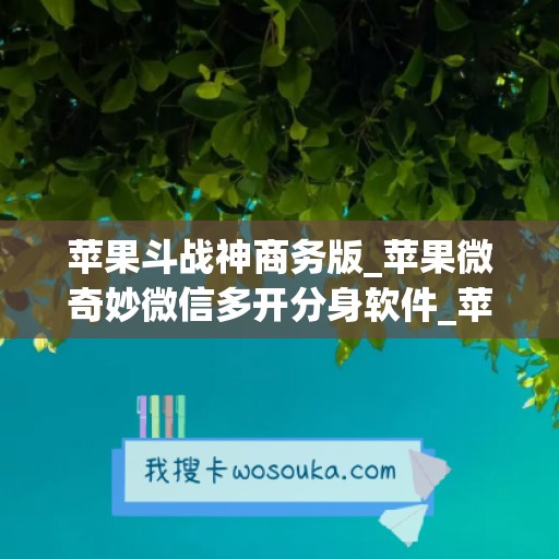 苹果斗战神商务版_苹果微奇妙微信多开分身软件_苹果大白兔如何下载