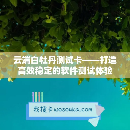 云端白牡丹测试卡——打造高效稳定的软件测试体验