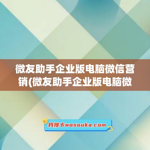 微友助手企业版电脑微信营销(微友助手企业版电脑微信营销怎么下载)