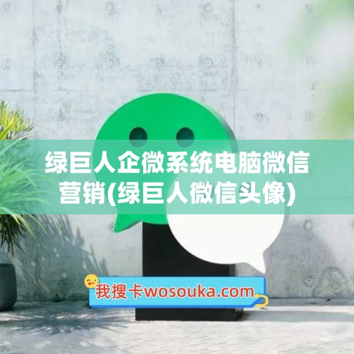 绿巨人企微系统电脑微信营销(绿巨人微信头像)