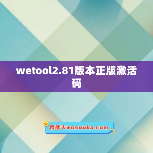 wetool2.81版本正版激活码