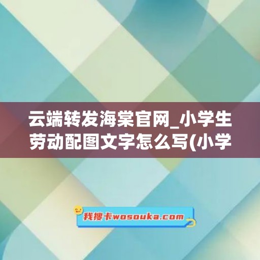 云端转发海棠官网_小学生劳动配图文字怎么写(小学生劳动图画带字)
