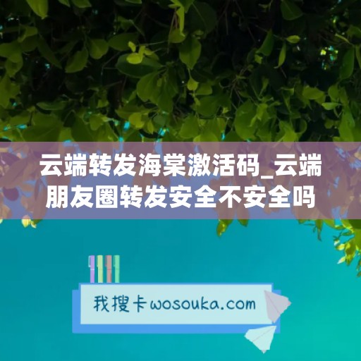 云端转发海棠激活码_云端朋友圈转发安全不安全吗(云端转发朋友圈微信)