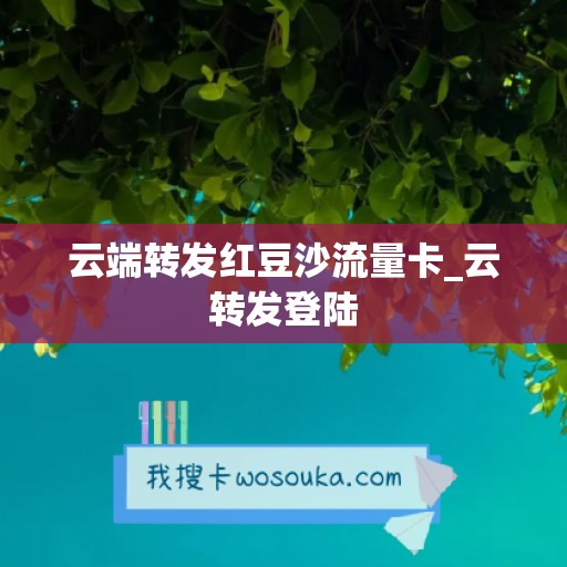 云端转发红豆沙流量卡_云转发登陆