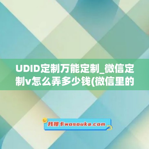 UDID定制万能定制_微信定制v怎么弄多少钱(微信里的定制服务在哪里)