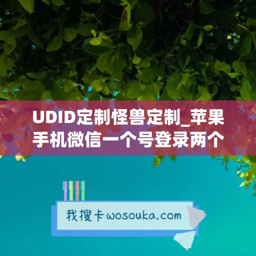 UDID定制怪兽定制_苹果手机微信一个号登录两个手机 UDID定制怪兽定制_苹果手机微信一个号登录两个手机