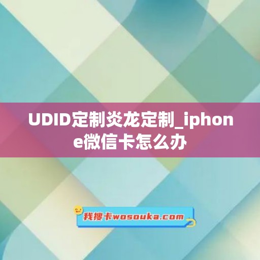 UDID定制炎龙定制_iphone微信卡怎么办