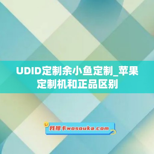 UDID定制余小鱼定制_苹果定制机和正品区别