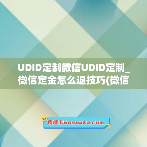 UDID定制微信UDID定制_微信定金怎么退技巧(微信如何退定制服务)