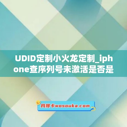 UDID定制小火龙定制_iphone查序列号未激活是否是正品