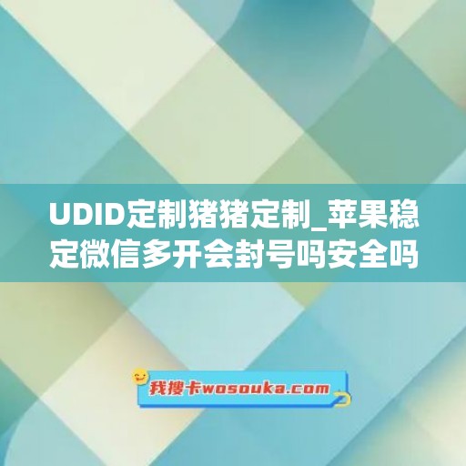 UDID定制猪猪定制_苹果稳定微信多开会封号吗安全吗(微信多开版ios)