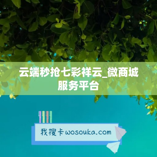 云端秒抢七彩祥云_微商城服务平台